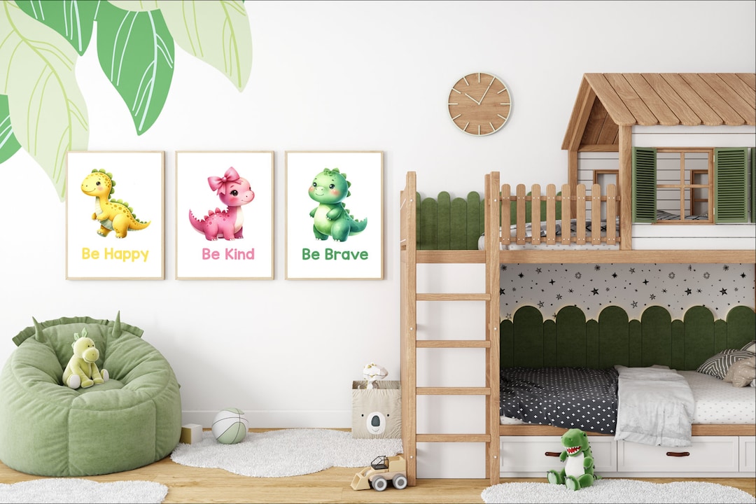 Set of Dino / Dinosaur Themed Wall Art Prints / Nursery Prints - Etsy