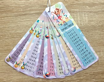 Colourful GymTastic Children’s Times table/ Multiplication Flash cards