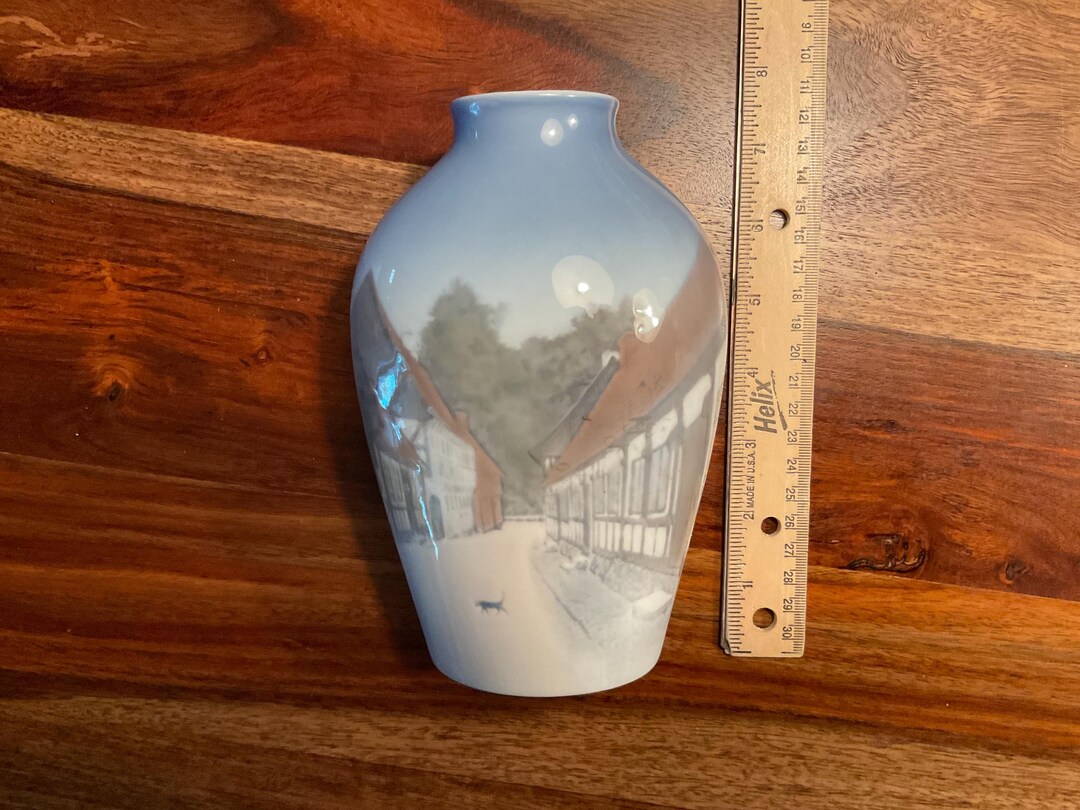 Bing & Grondahl Vase, Idyllic Street Scene, Danish Porcelain - Etsy