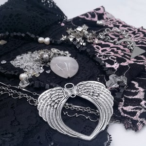 Gothic Creativity pack Black Pink pizzo trim nastri charms rivetti Mixed media Creation bundle Party décor junk Journal Art Embellishment