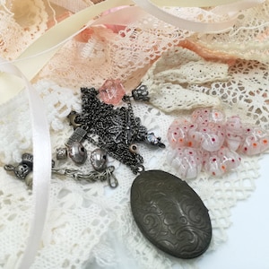Dreamy Creativity pack Peach Vintage Vintage pizzo rifiniture nastri charms Mixed media Creation bundle Party décor junk Journal Art Embellishment