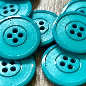 50s Vintage buttons teal plastic buttons Lot of 12 round buttons Made in Sweden crazy Quilting junk journal retro supplies sewing Coat dress