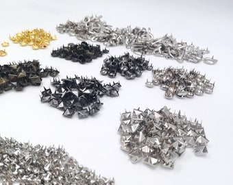 100 x Pyramid-Nieten/Studs Niet Ziernieten aus Metall in Silberfarben 15mm 