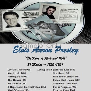 Elvis Presley List of 31 Movies Poster A4 Size PDF Printable Jailhouse