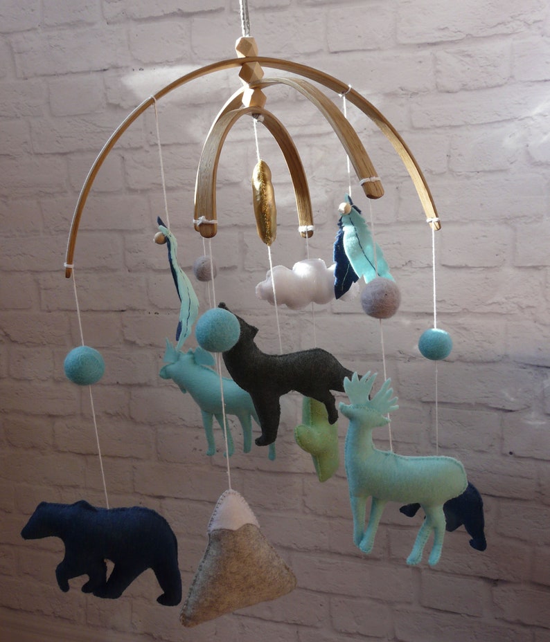 Wooden Baby Mobile Cot Mobile Hanger Nursery Mobile Crib Etsy