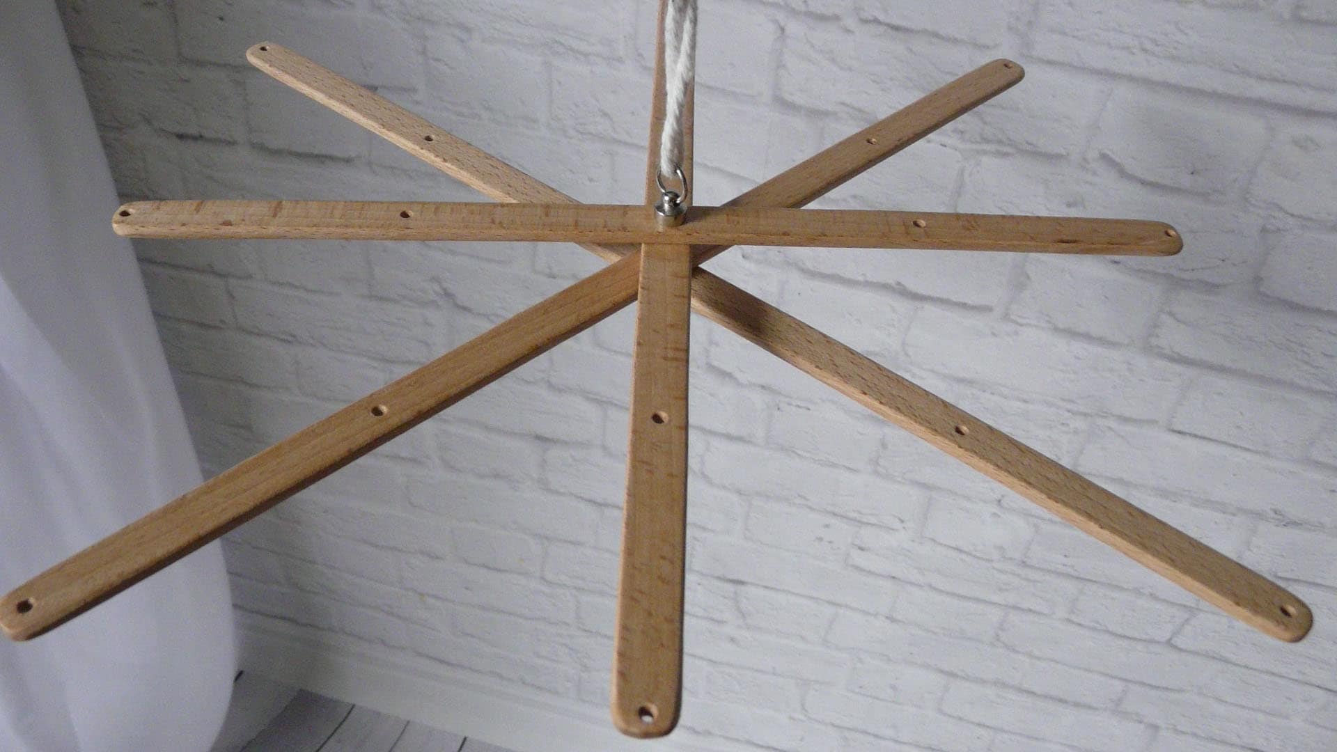 Wooden mobile hanger nursery oak decor mobile crib base DIY Natural Wooden Hanger Nursery Mobile Baby mobile  Kit Frame Cot Mobile Hanger