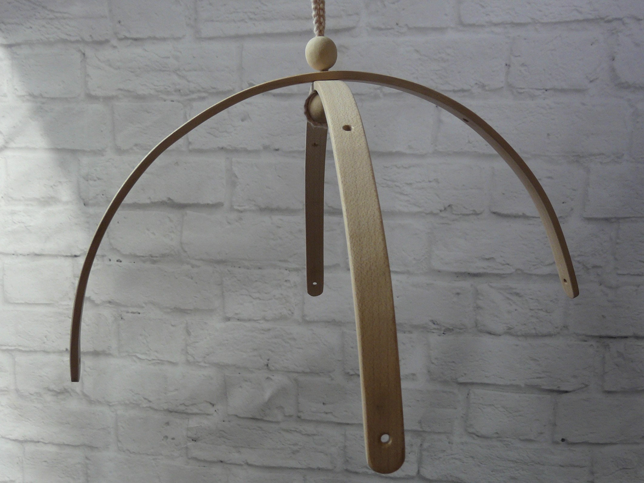 Maple Wooden mobile hanger nursery decor base DIY Natural Etsy