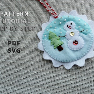 Snowman Felt toy Ornaments Christmas Sewing Pattern ornaments PDF Garland Decor Decoration ornament Tutorial Download Digital Sewing