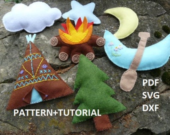 Boat toy  tutorial, Embroidery felt  toy, felt toy pattern template, Campfire PDF woodland Sewing Pattern, Nursery Decor,