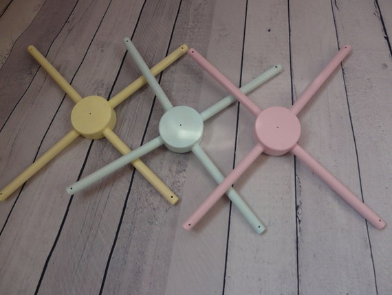Wooden Mobile White Hanger Nursery Decor Mobile Crib Base Diy Etsy