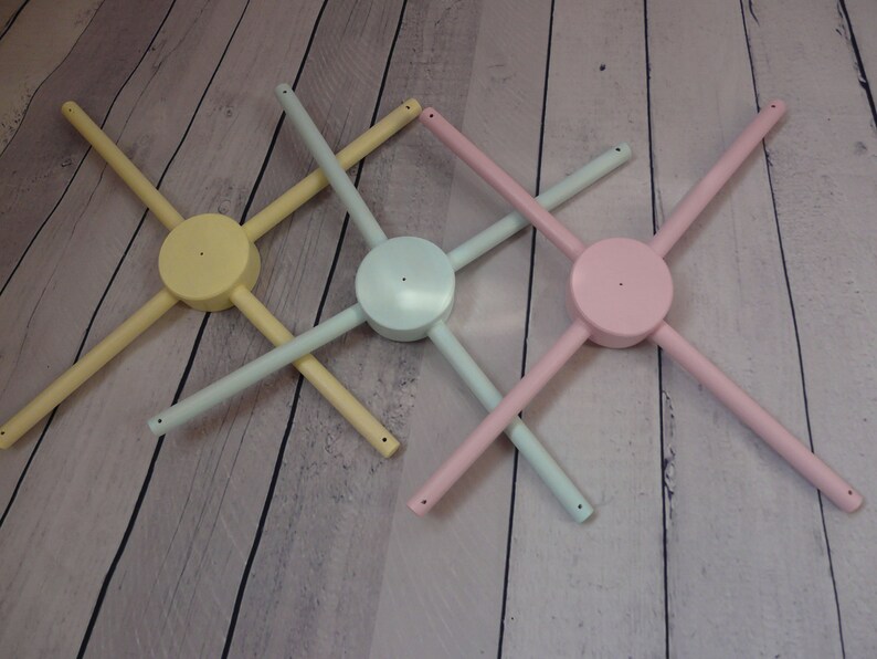 Wooden Mobile White Hanger Nursery Decor Mobile Crib Base DIY Etsy