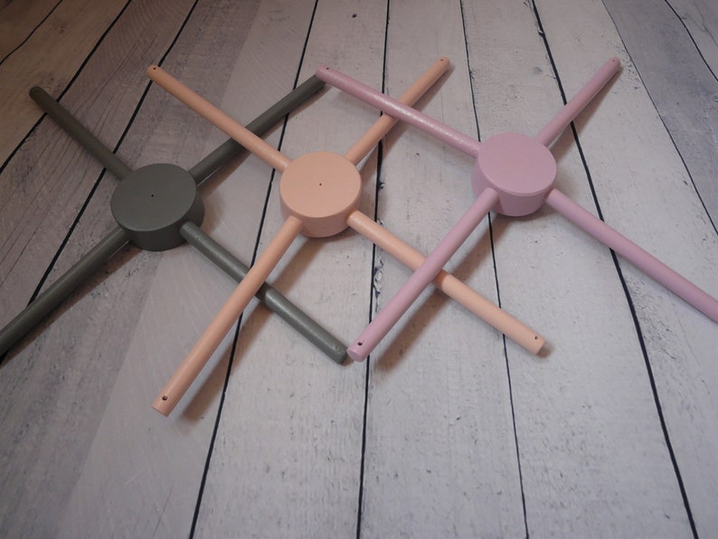 Wooden mobile white hanger nursery decor mobile crib base DIY Etsy