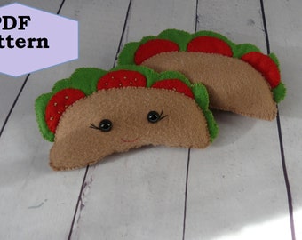 Taco toy Felt PDF Sewing Pattern Easy Felt ornaments Baby mobile toys Plush tutorial Garland Nursery Decor Baby Shower Decoration Digital