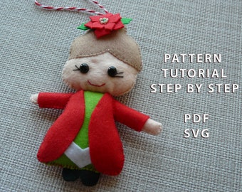 Ms Santa Clause toy Felt Christmas Doll Sewing Pattern ornament PDF Digital Sewing Garland Decor Decoration Christmas tree Tutorial Download