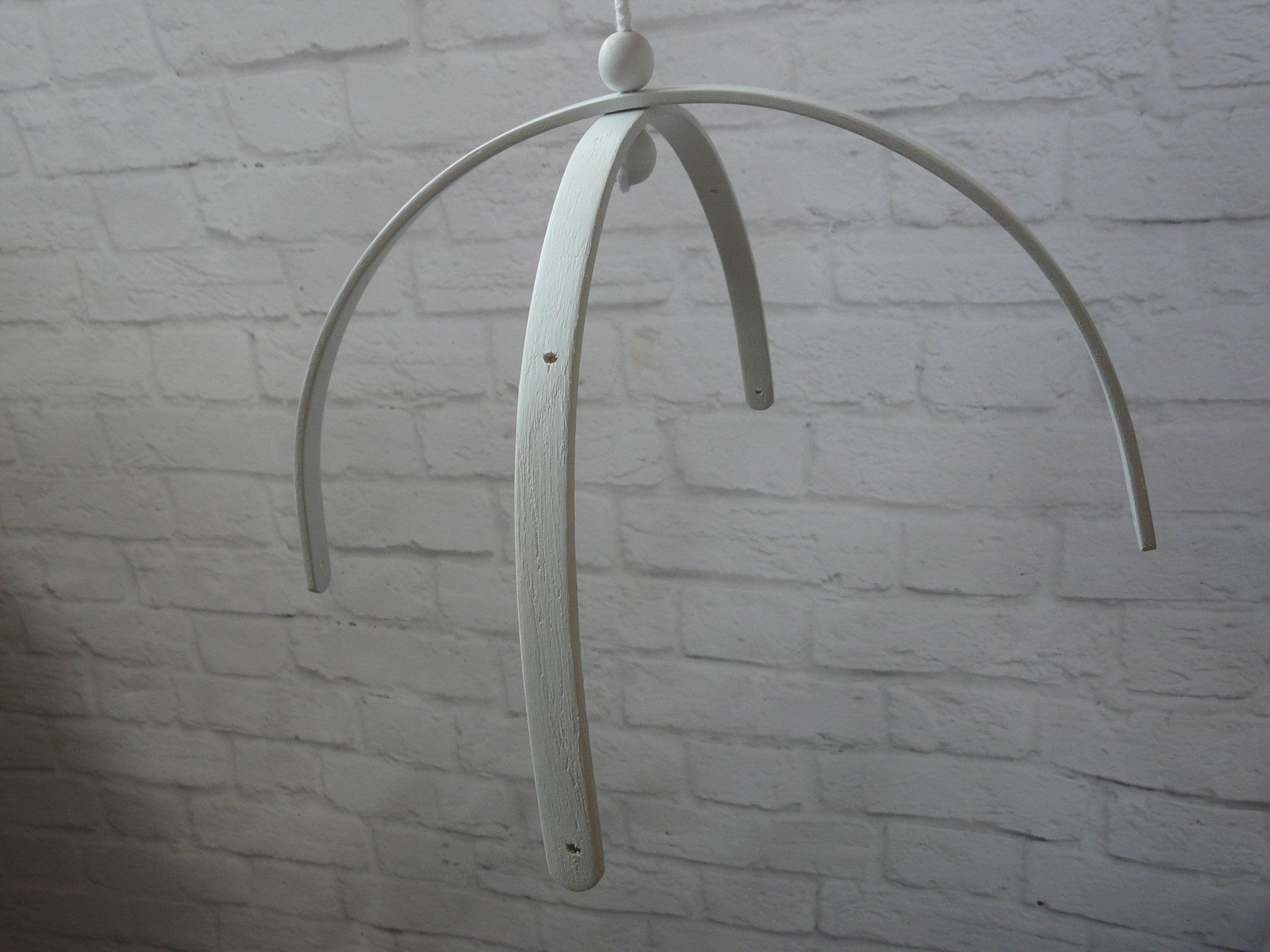 White Wooden mobile hanger nursery decor mobile holder crib Etsy