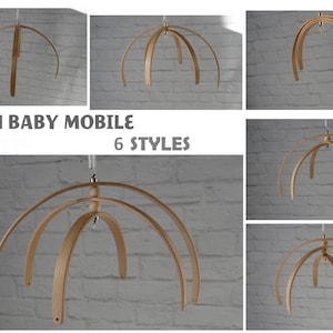 Beech Wood baby mobile hanger Frame nursery decor Arch mobile crib base DIY Natural Wooden Mobile Hanger Nursery  mobile Kit Crib Gift