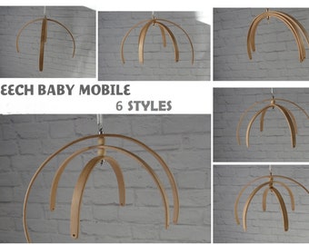 Beech Wood baby mobile hanger Frame nursery decor Arch mobile crib base DIY Natural Wooden Mobile Hanger Nursery  mobile Kit Crib Gift