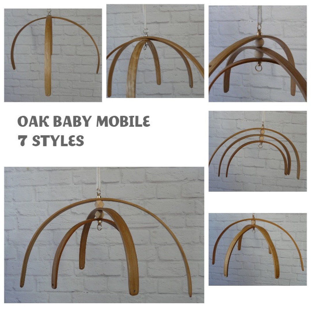 Oak Wooden Baby Mobile Hanger DIY Kit Baby Mobile Crib Base DIY Natural