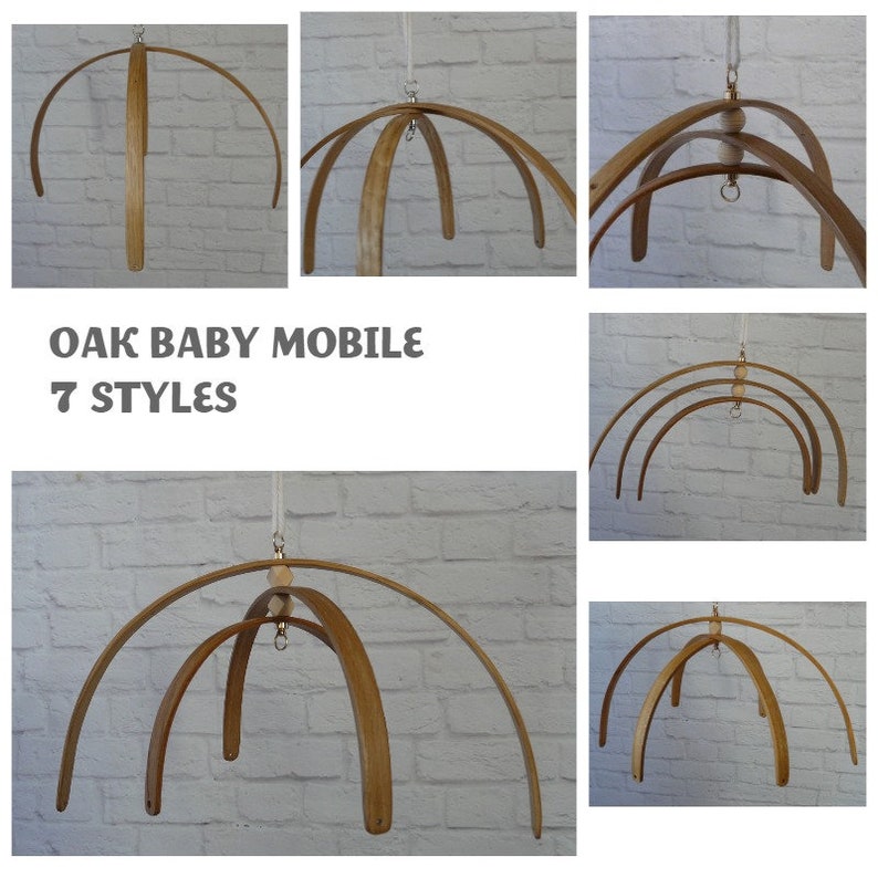 Oak Wooden Baby Mobile Hanger DIY Kit Baby Mobile Crib Base Etsy