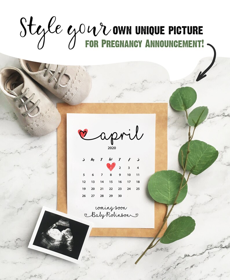 Calendrier personnalisé d'annonce de grossesse | Etsy