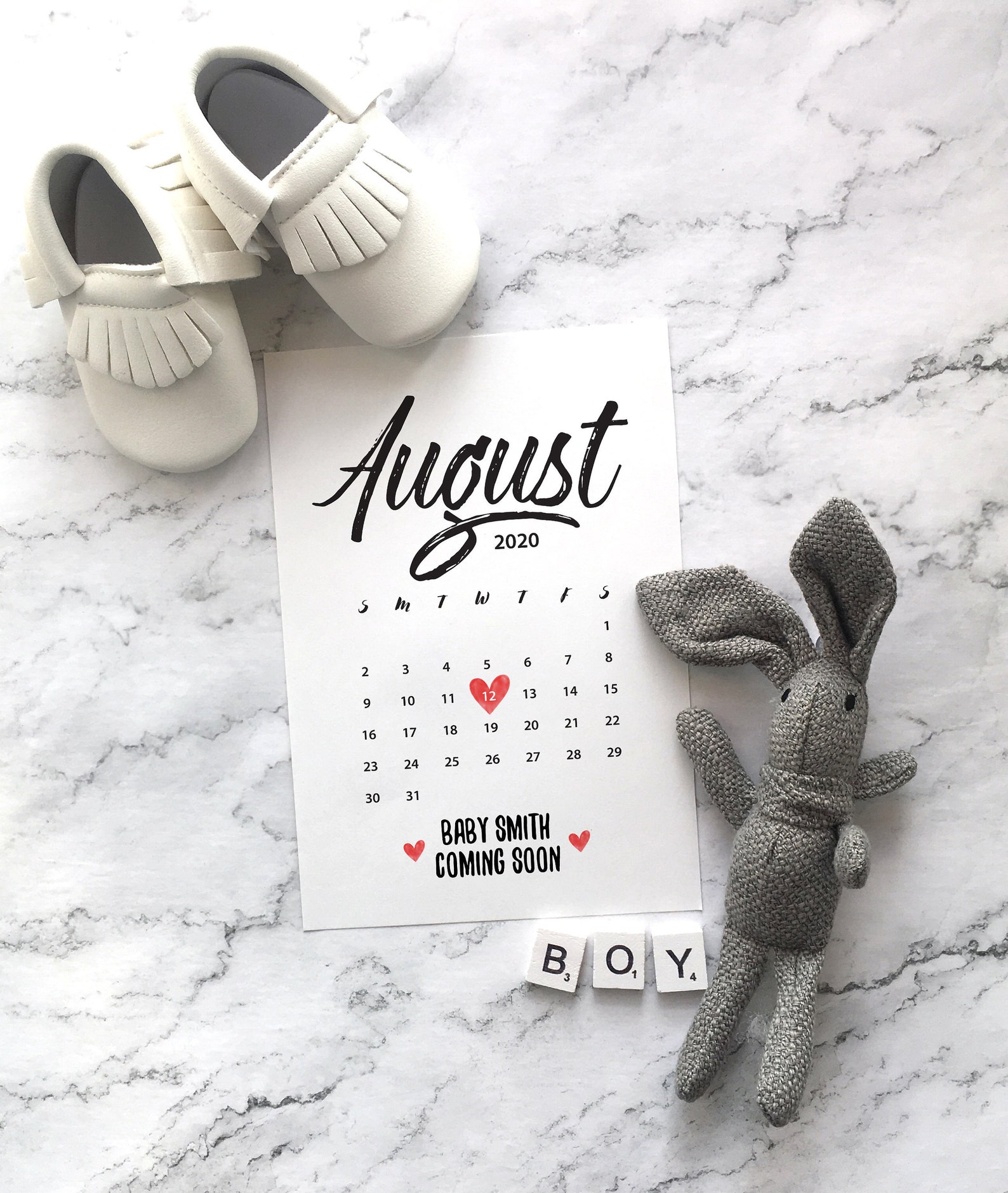 Cute Baby due date calendar Social media pregnancy Etsy