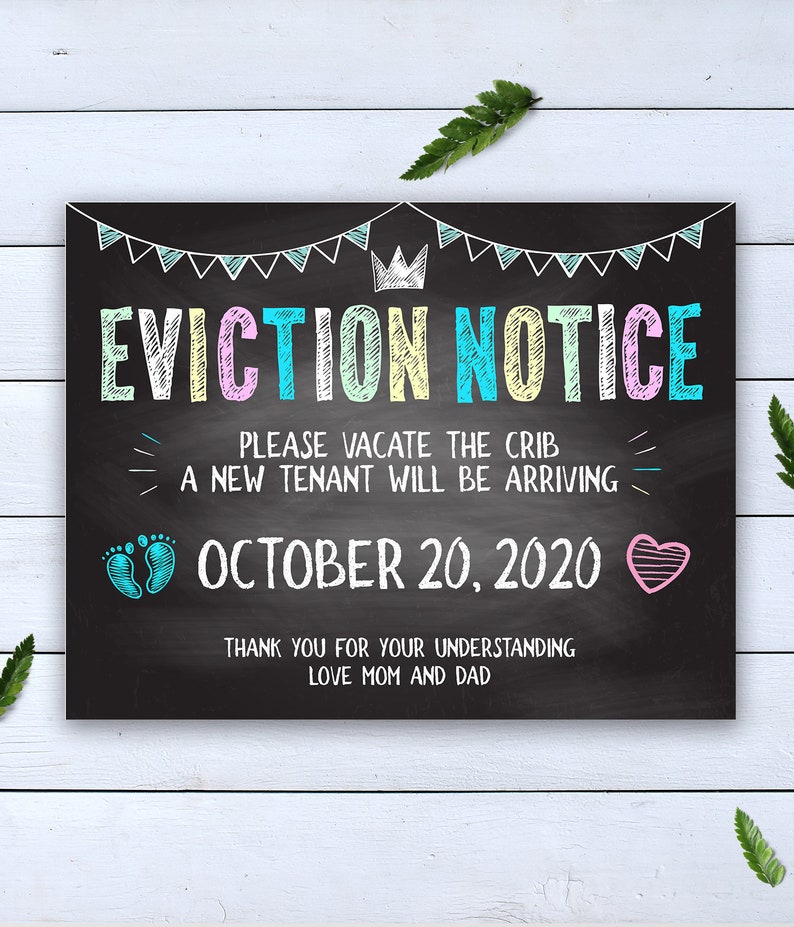 Printable Eviction Notice Baby Pregnancy Announcement for | Etsy