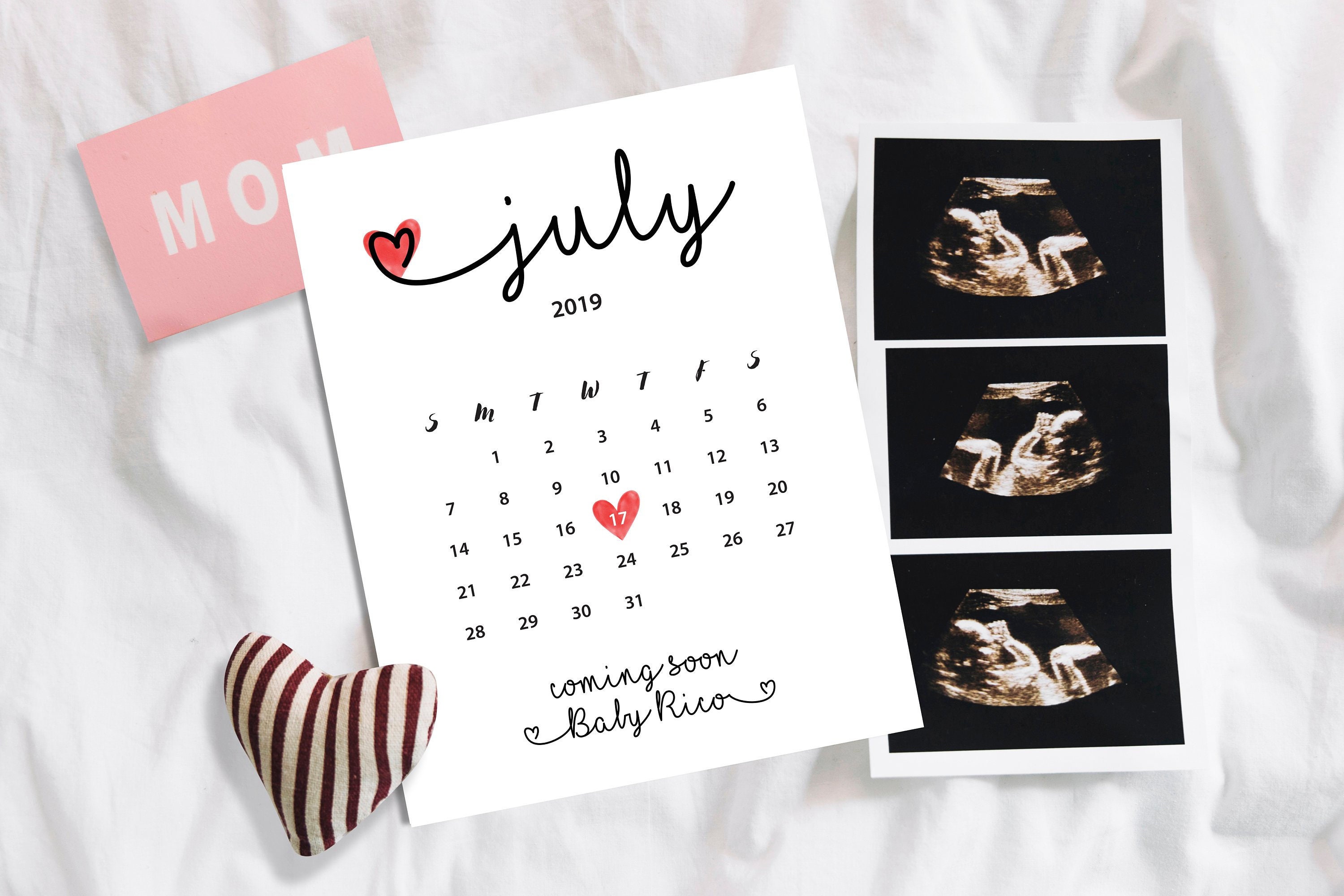 Pregnancy announcement calendar Baby due date calendar | Etsy