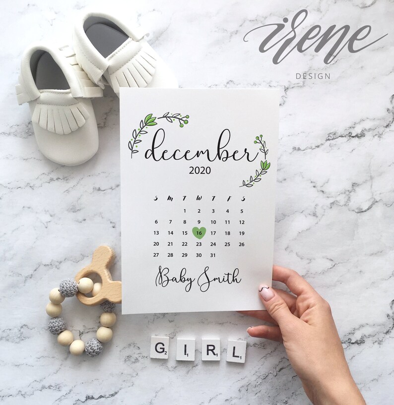 December 2020 pregnancy announcement Baby due date spring Etsy