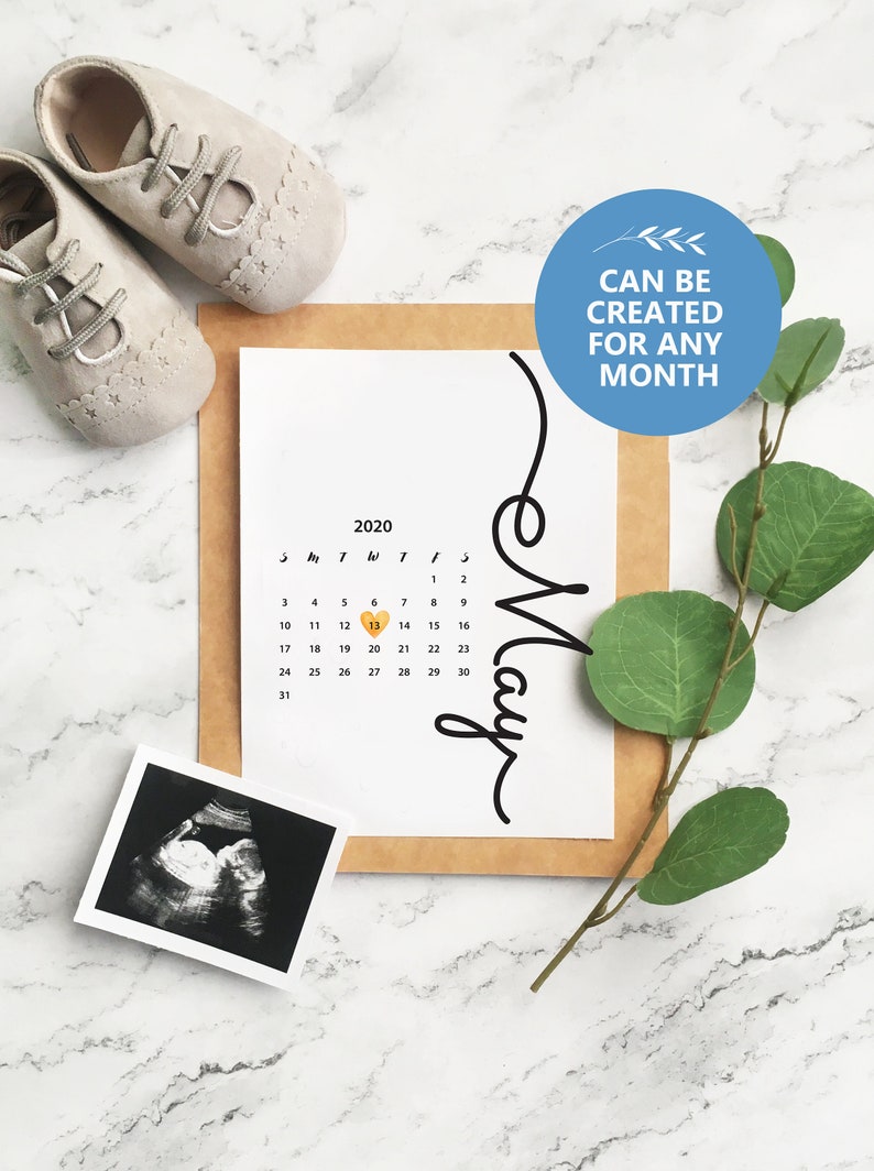 Pregnancy announcement calendar Baby due date calendar | Etsy