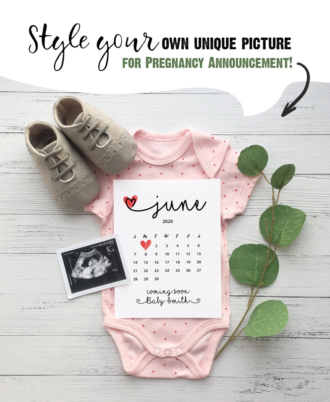 Pregnancy announcement calendar Baby due date calendar | Etsy