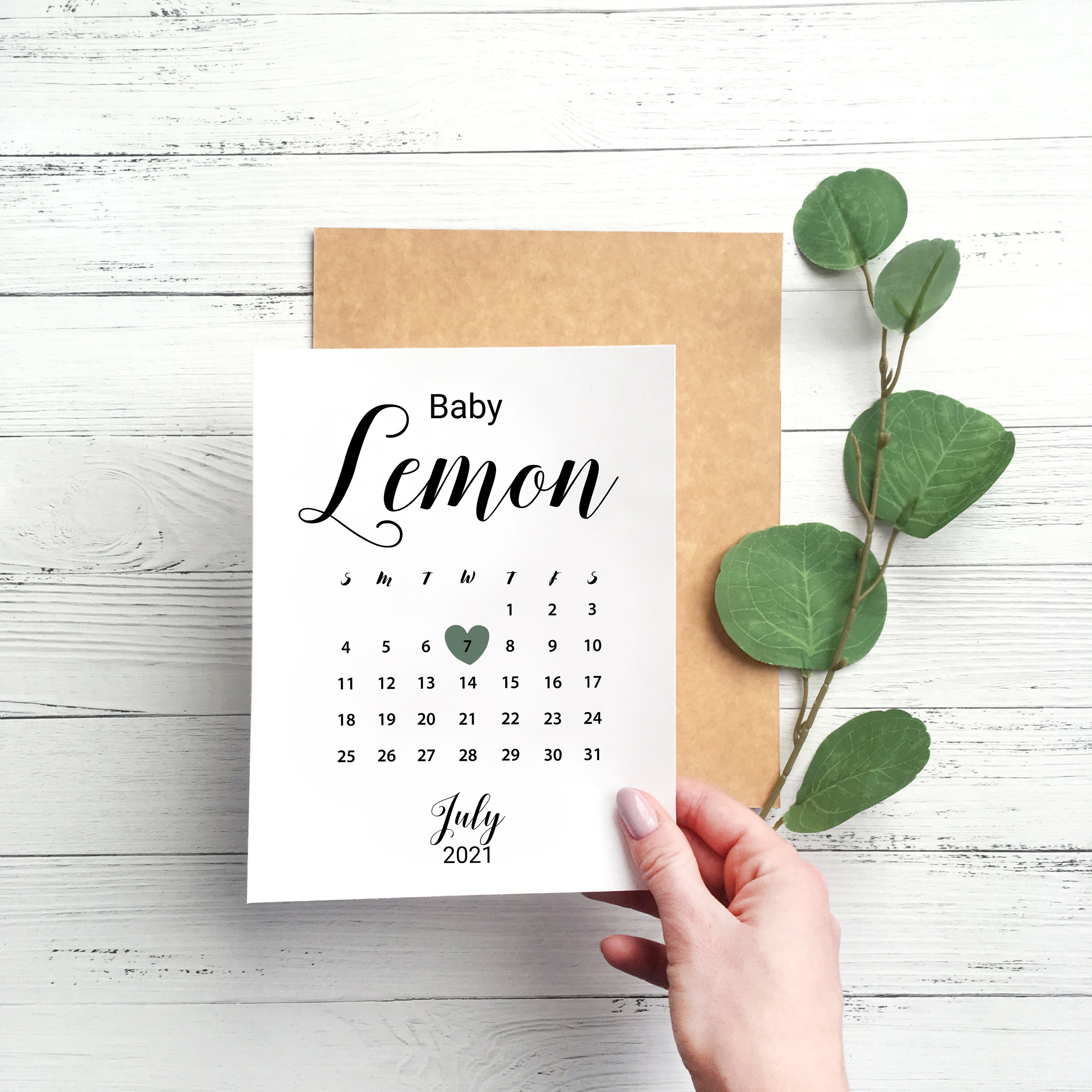 Digital Pregnancy announcement calendar Editable save the Etsy