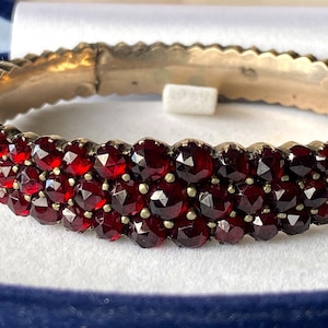 Antique Victorian Garnet Cluster Bangle