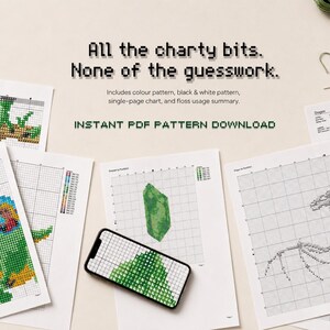 Dinosaur Cross Stitch Pattern: Colorful Prehistoric Embroidery (PDF Pattern) image 3