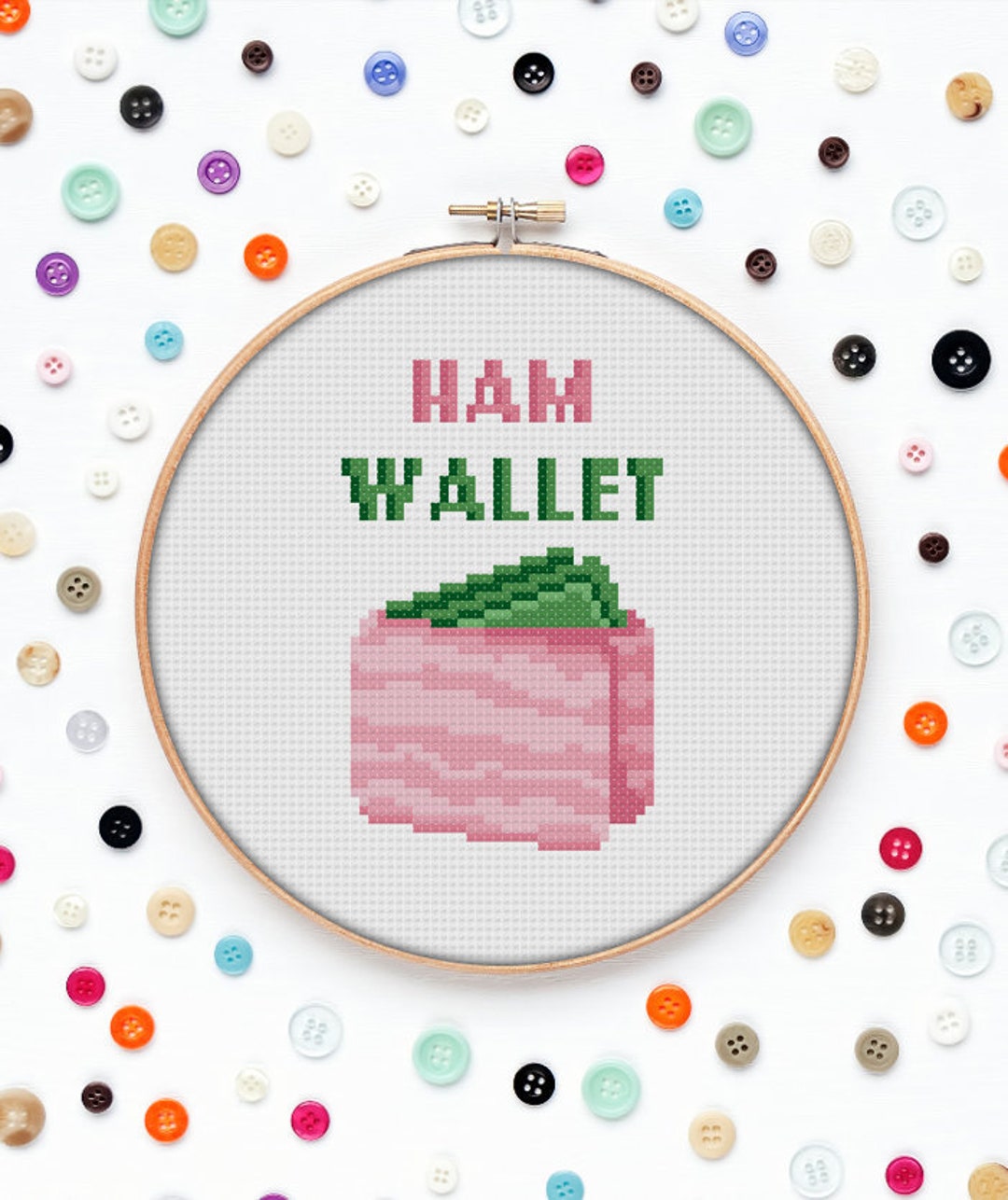 Ham Wallet Cross Stitch Pattern Funny Cross Stitch Vagina