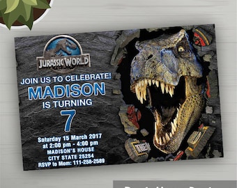Jurassic World Invitations, Jurassic World Party, Jurassic World Birthday, Jurassic Park Party, Jurassic World Card, Jurassic Party