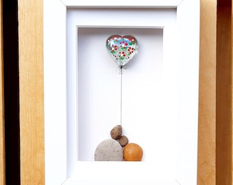 Mother's Day gift, Present for Mum, Mother with son, I love you picture, Pebbleart mother and son, Grandmother and grandson, We love you Mom