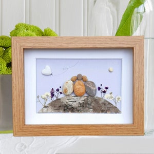 Sisters pebble picture, Love my sisters gift, Sisters family picture, 3 sisters, Gift for your sister, Personal sister present, Pebble art