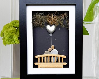 25th anniversary picture by night, Silver anniversary gift, Silver wedding anniversary 25th, Couple 25th anniversary gift with silver heart
