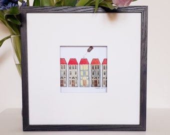 Nouveau cadeau pour la maison, emménager dans une nouvelle maison, photo de la nouvelle maison encadrée, Home sweet home, cadeau de famille, galet de maison, cadre de maisons, nouveau cadeau de famille