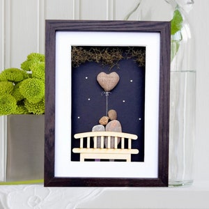 4th anniversary picture by night, Linen anniversary gift, Linen wedding anniversary 4th year, Couple 4th anniversary gift with linen heart