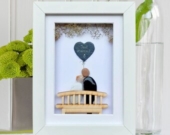 Wedding picture, Bride and groom wedding present, Wedding gift, Wedding pebble art frame, Personalised wedding gift,  Wedding pictures gifts