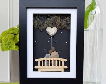 13th anniversary picture by night, Lace anniversary gift, Lace wedding anniversary 13th, Pebble art, Couple 13th anniversary with lace heart
