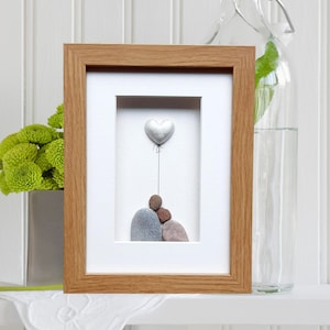 Pearl wedding anniversary, 30th anniversary picture, Pearl anniversary gift, Pebble art 30 picture, Couple 30th anniversary gift pearl heart