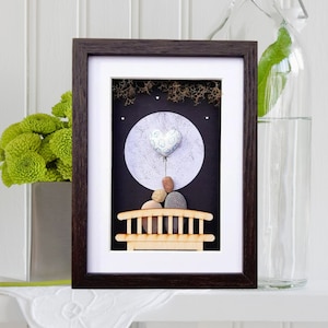 20th anniversary picture by night, China anniversary gift, China wedding anniversary 20th, Couple 20th anniversary china heart, Full moon