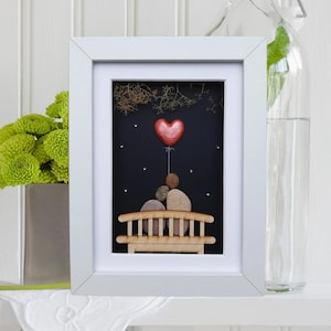 35th anniversary picture by night, Coral anniversary gift, Coral wedding anniversary 35th, Couple 35th anniversary gift with coral heart