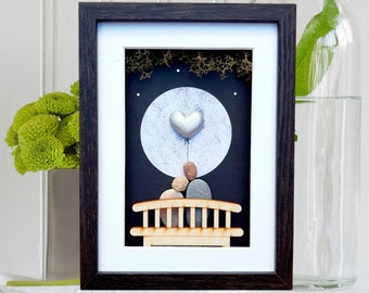 70th anniversary picture by night, Platinum anniversary gift, Platinum wedding anniversary 70th, Couple 70th anniversary gift platinum heart