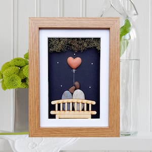 9. Jahrestag Bild bei Nacht, Keramik Jahrestagsgeschenk, Keramik Hochzeitsjubiläum 9., Paar 9. Jahrestag Bild mit Keramikherz