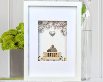 70th anniversary picture large frame, Platinum anniversary gift, Platinum wedding anniversary in a larger frame, Couple 70th platinum gift