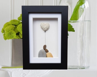 Lace wedding anniversary, 13th anniversary picture, 13th anniversary gift, Lace anniversary pebble art picture, Lace 13th anniversary gift