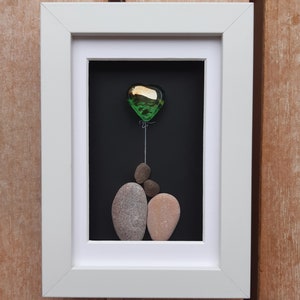 Opal wedding anniversary 24th anniversary picture Opal anniversary gift Pebbleart picture Couple 24th anniversary gift with opal heart image 4